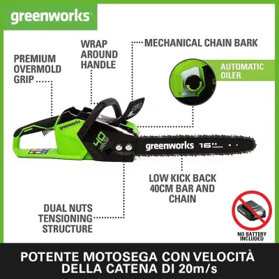 MOTOSEGA 40V GREENWORKS GD40CS18 - BASE